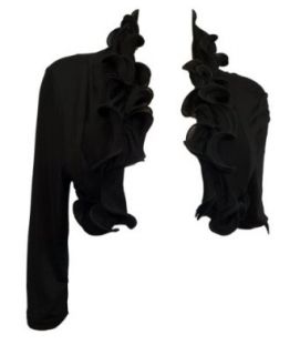 eVogues Plus size Cropped Ruffled Shawl Shrug Bolero Black Shrug Sweaters