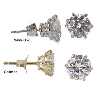NEXTE Jewelry Goldtone or Silvertone Martini Set Stud Earrings NEXTE Jewelry Cubic Zirconia Earrings