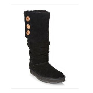 Skechers Black suede buttoned snow boots