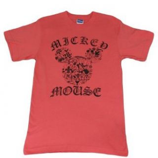 Disney Womens Vintage "Mickey Mouse" Print T Shirt (MEDIUM) Clothing