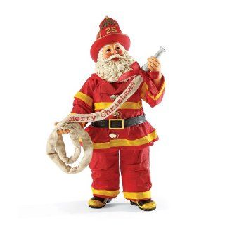 Department 56 Possible Dreams Santas Holiday Routine Figurine, 13.75 Inch   Fireman Santa
