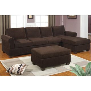 Livorno Sectional with Reversible Chaise in Rich Chocolate Sectional Sofas