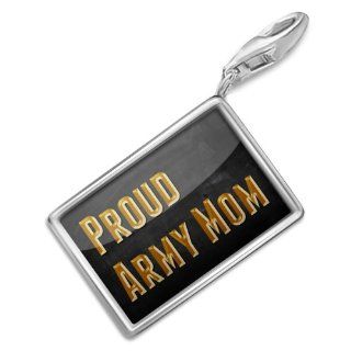 NEONBLOND Charms Proud Army Mom   Bracelet Clip On Clasp Style Charms Jewelry