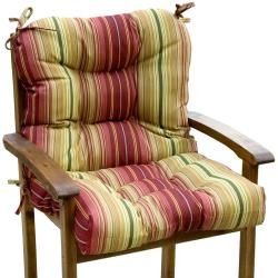 Outdoor Kinnabari Stripe Seat/ Back Combo Cushion Outdoor Cushions & Pillows