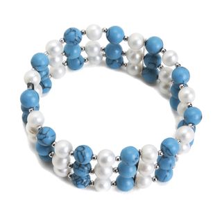 Lucien Piccard Women's 'ME Couture' Freshwater Pearls/Howlite Bracelet Lucien Piccard Pearl Bracelets