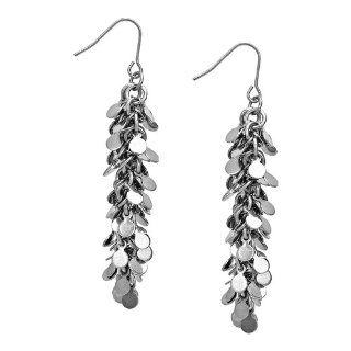 Women's Stainless Steel Dangling Earrings That Are Made Of Multiple Small Leaves That Are Tightly Put Together For a Floating Look Inox Jewelry