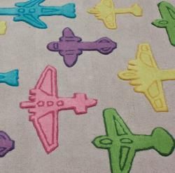 nuLOOM Handmade Kids Airplanes Grey Wool Rug (3'6 x 5'6) Nuloom 3x5   4x6 Rugs