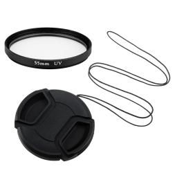 55 mm UV Filter/ Lens Cap for Sony A200/ A230/ A700/ A450 Eforcity Lenses & Flashes