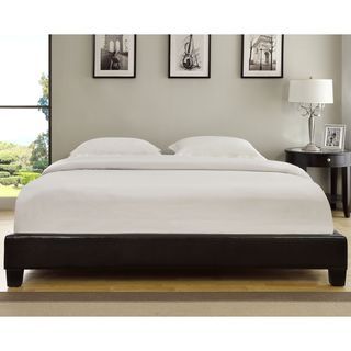 Chocolate Synthetic Leather Upholstered Platform Bed Domusindo Beds