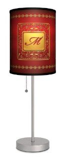 Monograms   Golden with Red Letter M Sport Silver Lamp   Table Lamps  