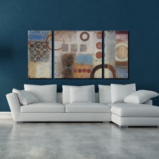 Studio 212 'Reflections' 30x60 inch Textured Canvas Triptych Art Print Canvas