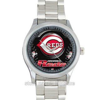 Round metal band wrist watch MLB Cincinnati Reds team logo a special present for Christmas, Thanksgiving and birthday by JoyMore  Sports Fan Watches  Sports & Outdoors