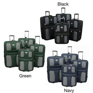 Coronado All Inclusive 4 piece EVA Molded Expandable Rolling Luggage Set Four piece Sets