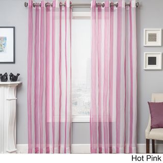 Milbrey Stripe Grommet Top Sheer Curtain Panel Sheer Curtains