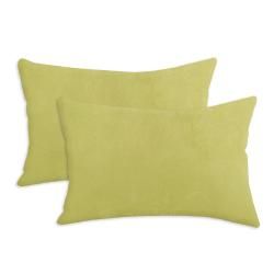 Passion Suede Celery Green Simply Soft S backed 12.5x19 Fiber Pillows (Set of 2) Throw Pillows