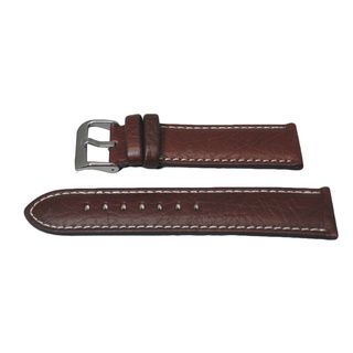 Hadley Roma Genuine Leather Brown Watch Strap with Contrast Stitching Watch Bands