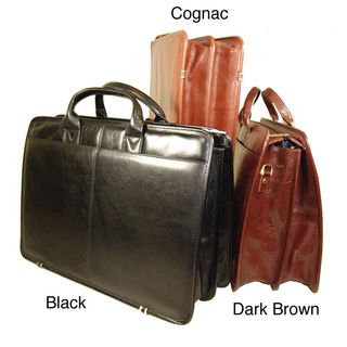 Torino Top Zip Double Gusset Briefcase Castello Leather Briefcases