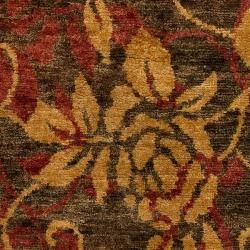 Hand knotted Hitchin Classic Floral Hemp Rug (8' x 11') Surya 7x9   10x14 Rugs