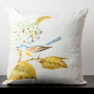 Lillian Winter White Hydrangea Flower 18 inch Decorative Down Pillow Surya Throw Pillows