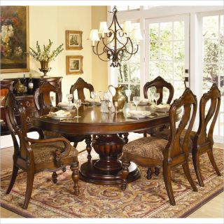 Homelegance Prenzo 7 Piece Dining Table Set in Warm Brown   1390 76 7