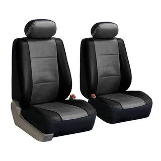 FH Group Gray and Black PU Leather Front Bucket Covers (Set of 2) FH Group Car Seat Covers