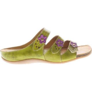 Women's Spring Step Truli Green Leather Spring Step Sandals