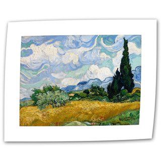 Vincent van Gogh 'Wheatfield with Cypresses' Flat Canvas ArtWall Canvas