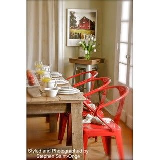 Red Tabouret Stacking Chairs (Set of 4) Dining Chairs