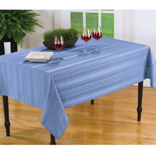 Divine Stripe Spill proof Light Blue 60x104 inch Oblong Tablecloth Table Linens