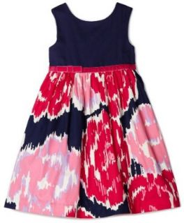 Lilly Pulitzer Girls 2 6X Lolly Dress with Velvet Bow, Bright Navy Brava, 4 Clothing