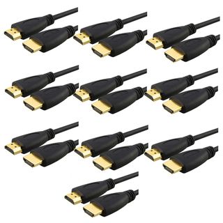 BasAcc 6 foot High speed HDMI Cable (Pack of 10) BasAcc A/V Cables