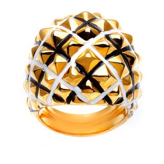Kenneth Jay Lane Goldtone Quilted High Polish Ring Kenneth Jay Lane Fashion Rings