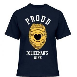Proud Policeman's Wife Gildan Misses Relaxed Fit Cotton T Shirt Novelty T Shirts Clothing