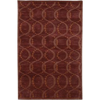 Hand knotted Karur Burgundy New Zealand Wool Rug (9' x 13') 7x9   10x14 Rugs