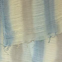 Hand spun Silk Blue Rainbow Vertical Stripes Scarf (India) Scarves & Wraps