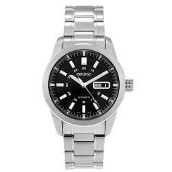 Seiko Men's Stainless Steel Black Dial Automatic Watch Seiko Men's Seiko Watches