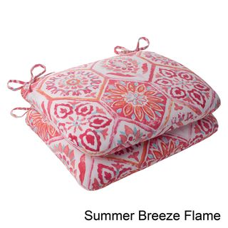 Pillow Perfect 'Summer Breeze' Outdoor Rounded Seat Cushions (Set of 2) Pillow Perfect Outdoor Cushions & Pillows