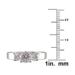 14k White Gold 1 1/5ct TDW Certified Clarity Enhanced Diamond Ring (E F, SI3) One of a Kind Rings
