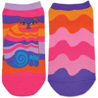 Laurel Burch Socks 2/Pair Rainbow Cat K Bell Craft Lover's Gifts