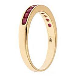 D'Yach 14k Yellow Gold Thai Ruby Channel Ring (Size 7) D'Yach Gemstone Rings