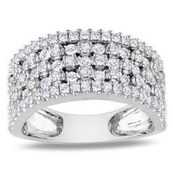 Miadora 14k White Gold 1 1/3ct TDW Diamond Fashion Ring (H I, SI1 SI2) Miadora One of a Kind Rings