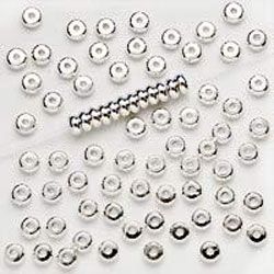Beadaholique Silver Plated Heishe Spacers Beads 4mm (Set of 100) Beadaholique Loose Beads & Stones