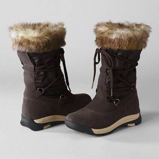 Lands End Brown womens darla snow boots