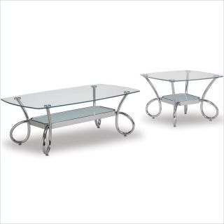 Global Furniture USA 559 Glass and Chrome Coffee Table Set   559 CE PKG