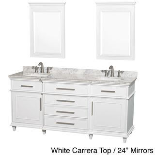 Berkeley 72 inch White Double Bathroom Vanity Wyndham Collection Bath Vanities