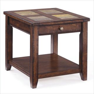 Magnussen Allister Wood Rectangular End Table in Cinnamon   T1810 03