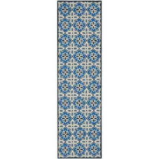 Safavieh Four Seasons Stain Resistant Hand hooked Blue Rug (2'3 x 8') Safavieh Runner Rugs