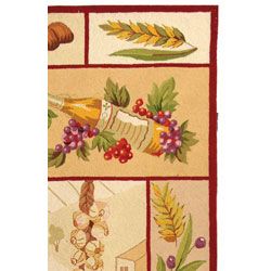 Hand hooked Wine and Fruit Multicolor Wool Rug (8'9 x 11'9) Safavieh 7x9   10x14 Rugs