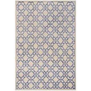 Safavieh Hand knotted Mosaic Cream/ Purple Wool/ Viscose Rug (4' x 6') Safavieh 3x5   4x6 Rugs