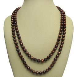 Chocolate colored Freshwater Pearl 48 inch Necklace (9 10 mm) DaVonna Pearl Necklaces